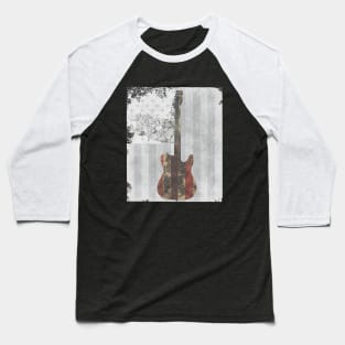 Telecaster With Rustic American Flag Background Baseball T-Shirt